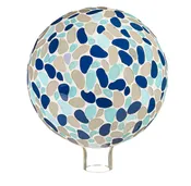 10" Mosaic Glass Gazing Ball, Blue Cobblestone
