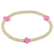 enewton | egirl Signature 3mm Cross Bracelet {Bright Pink}