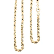 6mm Rope Chain Necklace in 10K Yellow Gold 24 Inches 12.60 Grams