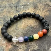 Black Lava Chakra Bracelet - Single Item