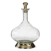 13.25" ETCHED GLASS DECANTER WITH GOLD STOPPER