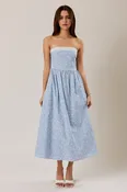 Ava Lace Trim Strapless Midi