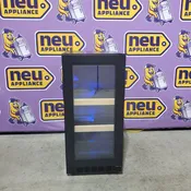 Azure 15 Inch Beverage Center with 3 cu. ft. Capacity, Glass Shelving, Wine Racks, Field Reversible Door, Digital Display Controls, Auto Defrost, and Blue LED Lighting A115BEV-O - Open Box