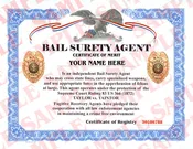 Bail Surety Agent Certificate