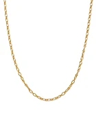 18” Double Link Rolo Chain Necklace in 18k Yellow Gold Vermeil