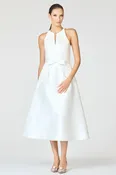 ALLISON IVORY GAZAR HALTER A-LINE DRESS