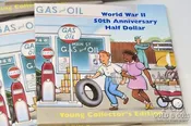 10- 1991-95-W WWII 50th Anniv Young Collectors Edition Clad 50c & Medal 22900