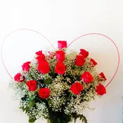 2 Dozen Red Roses with <3