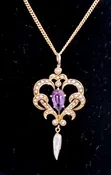 14k Amethyst PRL Lavalier Necklace