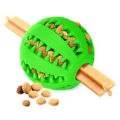 SunGrow Teething Treat Chew Ball for Rabbit Ferret Guinea Pig Puppy Kitten Tooth Clearing Puzzle Treat Dispenser Aquarium Fish Bloodworm & Snack Holder 2.75 inches