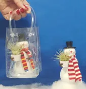 Snowman & Cloth Scarf With Air Plant