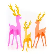 Acrylic Reindeer Set (Pink/Coral)