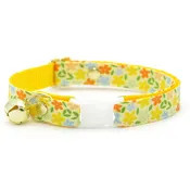 Cat Collar - "Aurora" - Orange & Yellow Floral Cat Collar / Fall, Spring, Marigolds, Buttercups, Wedding / Breakaway Buckle or Non-Breakaway / Cat, Kitten + Small Dog Sizes