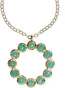 Amazonite Circle Necklace 18K Gold Vermeil