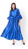 Bishop Sleeve Tie-Waist Maxi Dress - 9846