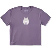 Women's Cat with Coffee Short Sleeve Crusher Boxy Tee