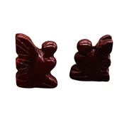 2 Brecciated Jasper Pixie Fairy Animal Beads | 21x16x7mm | Red