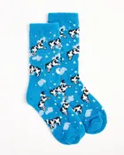 Blue Cow Cozy Socks