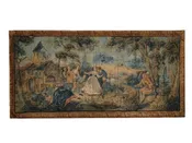 18th Century Large Horizontal Pastoral Framed Tapestry