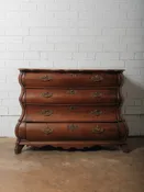 19th Century Antique Dutch Bombe Commode in Oak
