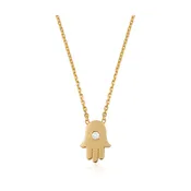 14k Gold Hamsa with Diamond Necklace