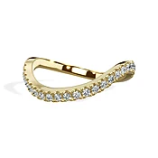 0.32 Ct Round Brilliant Cut Diamond Wave Wedding Band in Yellow Gold