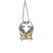 Ark of The Covenant Pendant Necklace Silver 2 Tone Snake Chain 1.6mm