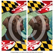 Maryland Chocolate Lab Cornhole Board Vinyl Skin Wraps, 24x48"