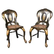 Pair Of Early Victorian Japanned Side Chairs