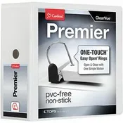 Cardinal&reg; Premier ONE-TOUCH&reg; Easy Open&reg; Locking Slant-D&reg; Rings Binder 5" Binder Capacity - Letter - 8 1/2" x 11" Sheet Size - 1050 Sheet Capacity - 5 19/64" Spine Width - 3 Ring(s) - Fastener(s): D-Ring - Pocket(s): 4, Inside Front & Back