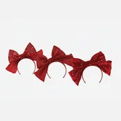 Festive Fabric Bow Headband -