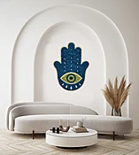 Hamsa Evil Eye Moss Wall Art