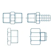 Brass Threaded Connectors (x2) | US-Mil