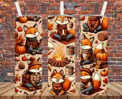 Campfire Foxes - Tumbler Wrap Transfer