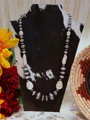22" Freshwater Pearl/Silver Pearl Necklace EEH-