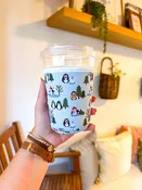 Holiday Penguins Reusable Coffee Sleeve