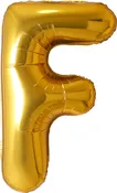 34" Foil Mylar Gold Letter 'F' Balloon