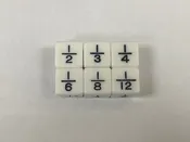 16mm White Fraction Dice