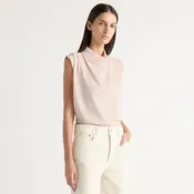 Allegra Gathered-Neck Sleeveless Blouse
