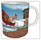 Christmas Sleigh Squirrel Mug