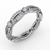 14 Karat White Gold Diamond Ladies Wedding Band