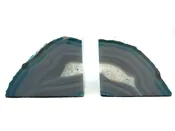 Agate Bookends-Teal