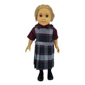 18" Doll Uniform - Plaid 26 Jumper with Shirt