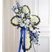 30” BLUE AND WHITE CROSS