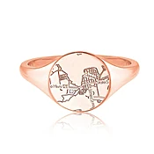14k Rose Gold Circle Map Ring