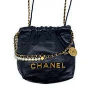Chanel 22 Mini Black w/ Gold Hardware & Pearls