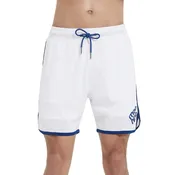 Botanic Mesh Gym Short - White w. Blue Taping