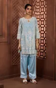 Aakash ganga powder blue kurta and salwar