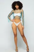 Crystal Mesh Top - Blue