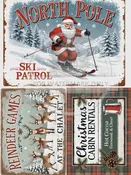 A3 North Pole Ski Reindeer Hot Cocoa Signs Decoupage Rice Paper DC5090 for Christmas Crafts, Scrapbooking, DIY Holiday Decor Mixed Media Art